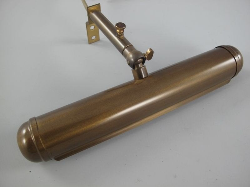 Schilderijlamp, gepolijst messing, 22 cm breed, Gebruikt, Ophalen of Verzenden, Onbekend, Onbekend