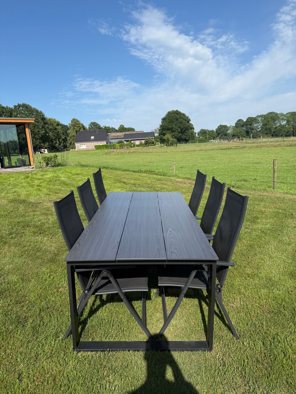 Moderne tuinset met 6 stoelen, Ophalen, Eettafel, 6 zitplaatsen, Aluminium