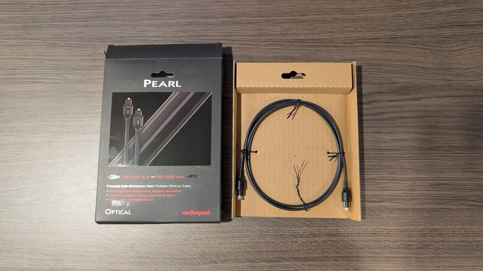 AudioQuest Pearl Toslink optische kabel 1.5m (nieuw), Ophalen of Verzenden, Nieuw, Minder dan 2 meter, Optische kabel