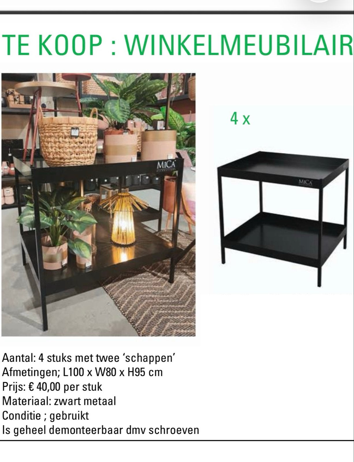Winkelmeubilair voor bloemen-en planten winkel, Archief en Opbergen, Ophalen, Gebruikt, Inrichting