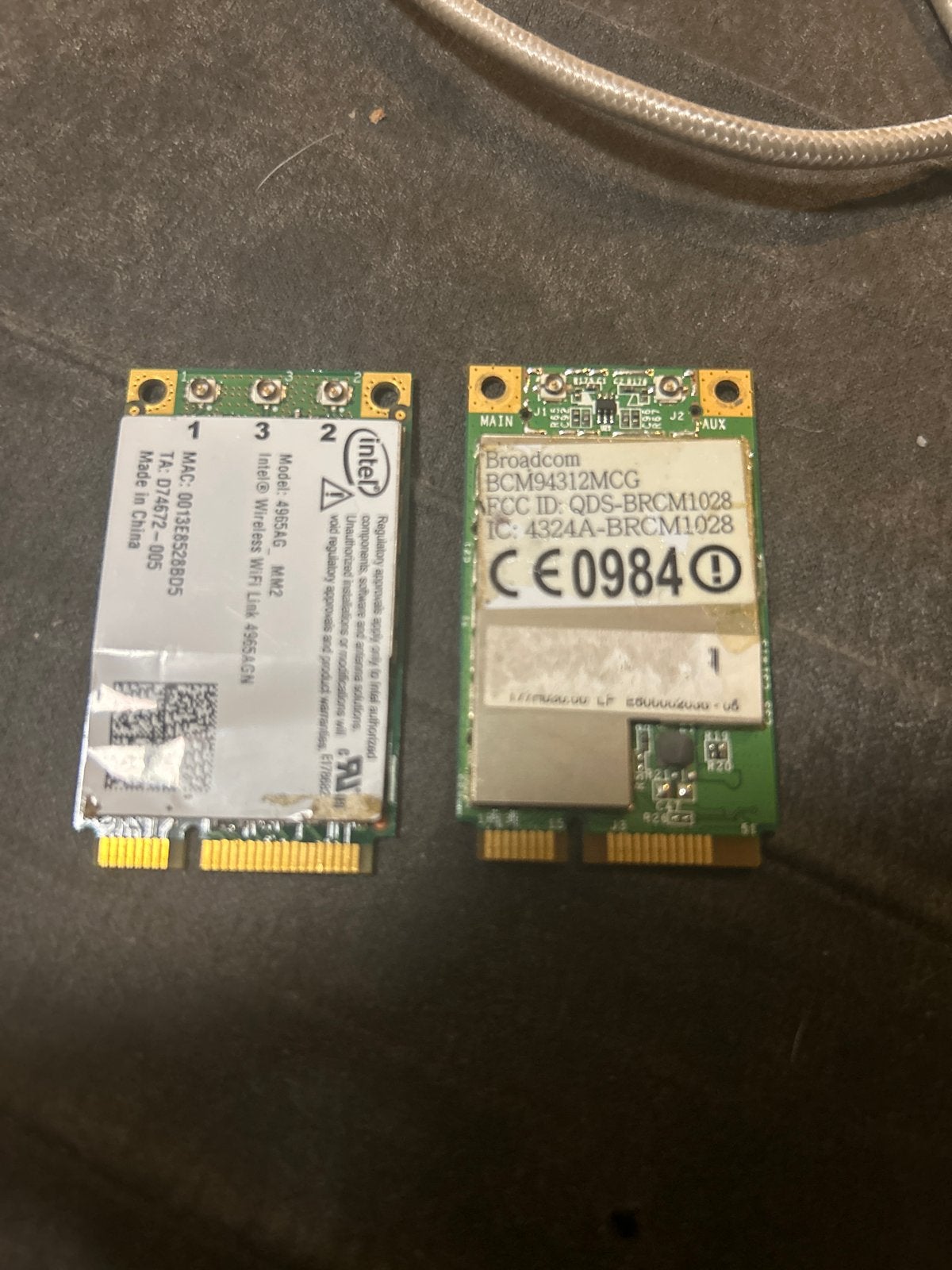 Intel Wireless WiFi Link 4965AGN & Broadcom BCM94312MCG, Computers en Software, Ophalen, Gebruikt, Intern