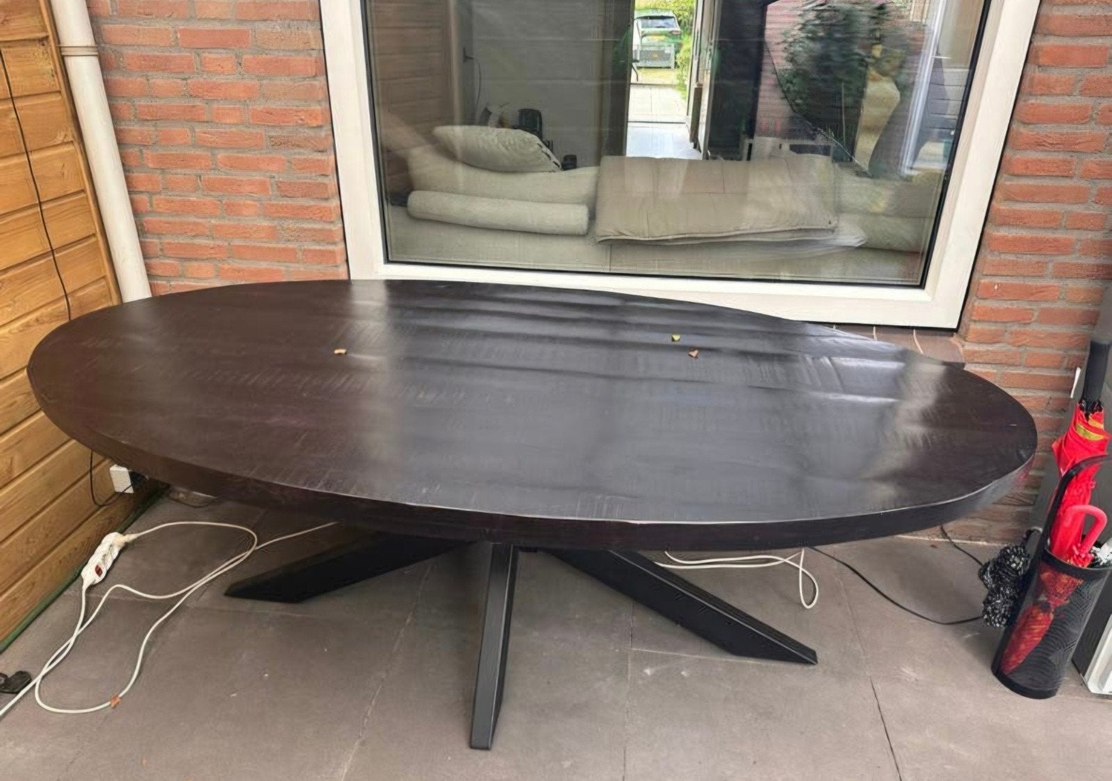 eettafel mango met spinnenpoot, Ophalen, 100 tot 150 cm, 200 cm of meer, Zo goed als nieuw