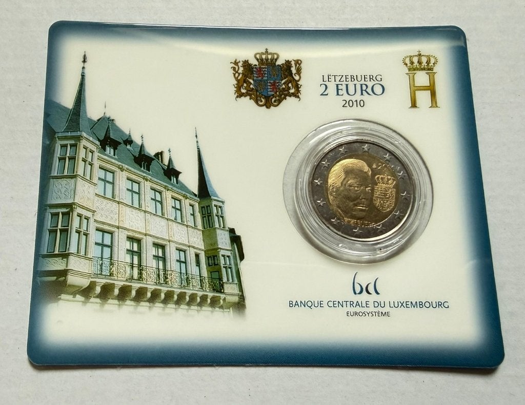 2 Euro Luxemburg 2010 BU coincard (Wapen van Henri), Postzegels en Munten, Munten | Europa | Euromunten, Verzenden, Luxemburg