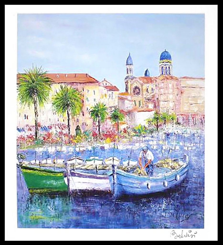Marcel Belvisi " Pecheur au havre du Midi " Fantastisch Werk, Ophalen of Verzenden