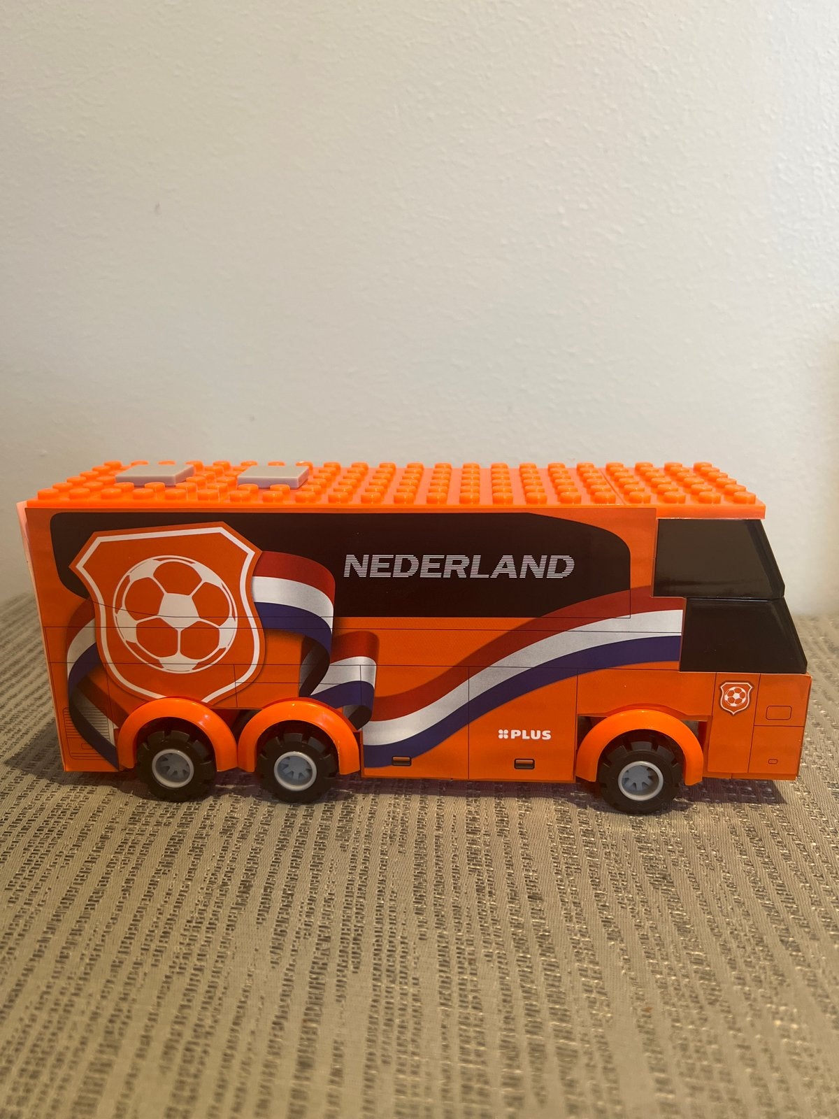 Oranje Plus bus bouwblokken - Nederland voetbal, Ophalen of Verzenden, Gebruikt, Overige merken