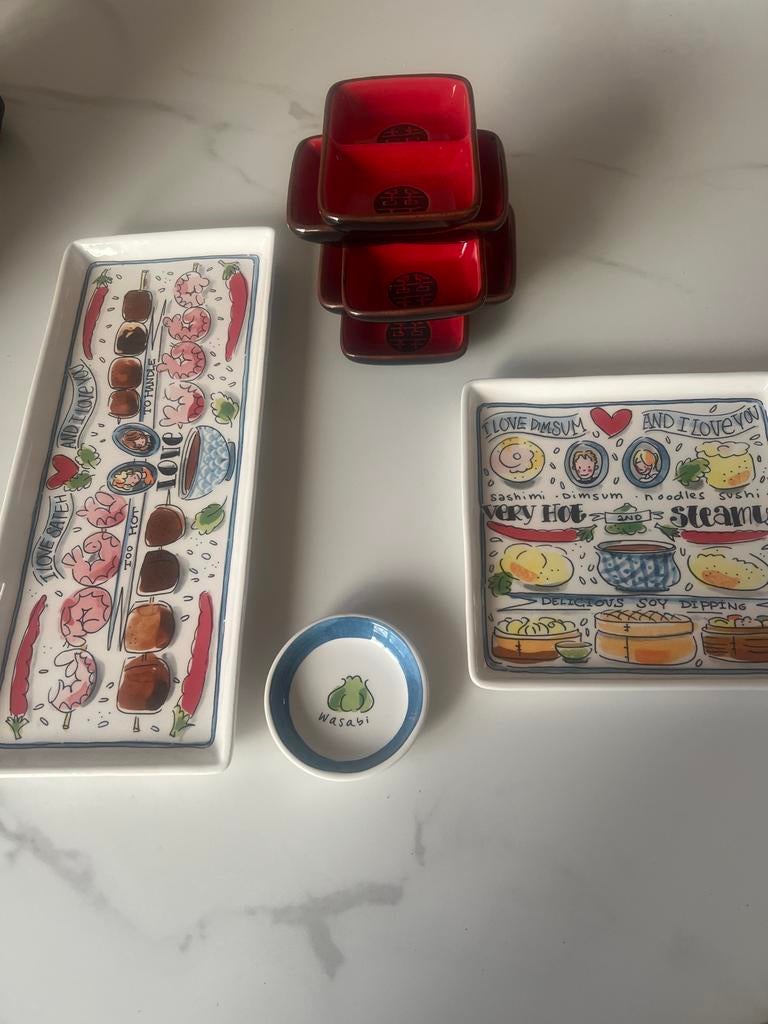 Sushi service set, Keramiek, Ophalen of Verzenden, Zo goed als nieuw, Overige stijlen