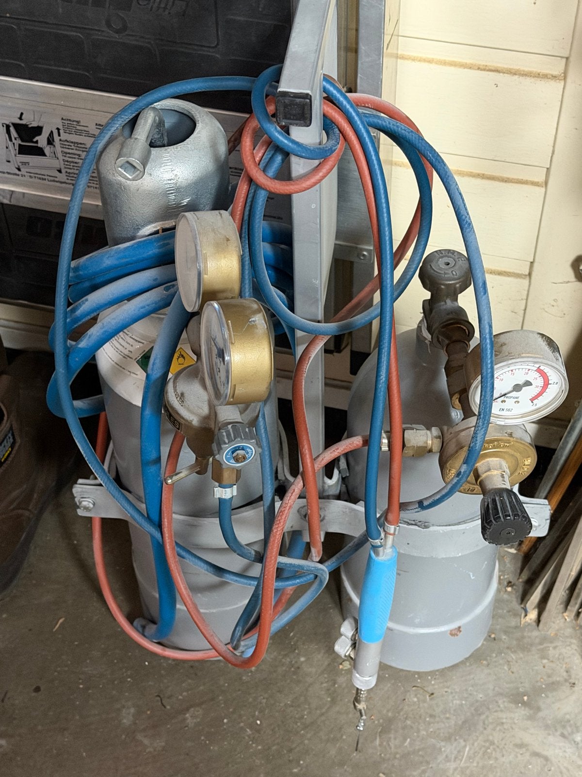 Complete Autogeen Las- en Snijset met Gasflessen, Doe-het-zelf en Verbouw, Gereedschap | Lasapparaten, Ophalen of Verzenden, Gebruikt