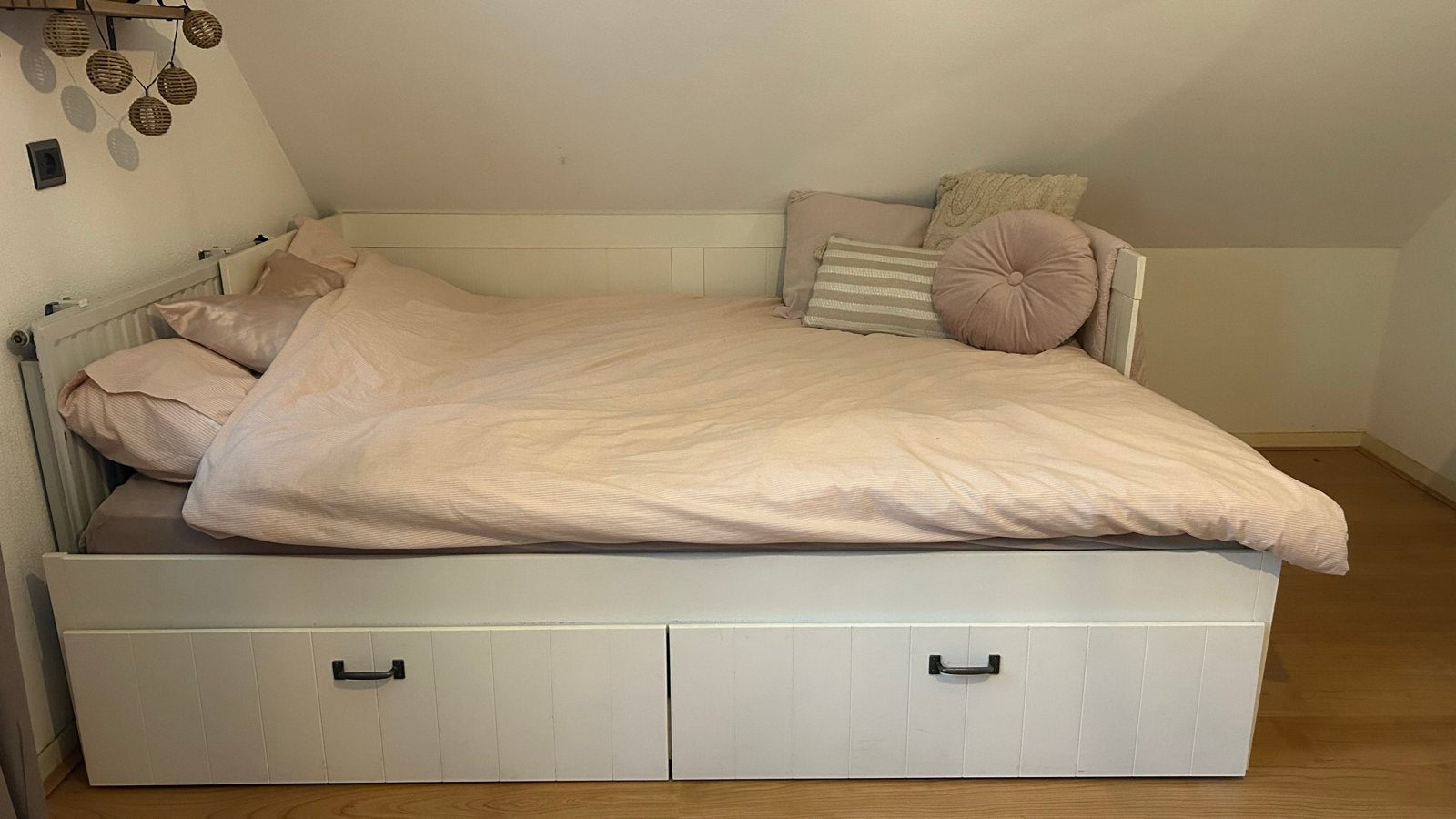 IKEA Hemnes slaapbank: bank, een- of tweepersoonsbed, Gebruikt, Wit, Tweepersoons, Ophalen of Verzenden