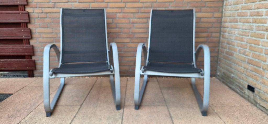 Kettler Easy Lounge stoelen zilver, samen EUR 100,-, Tuin en Terras, Ophalen, Zo goed als nieuw, Aluminium