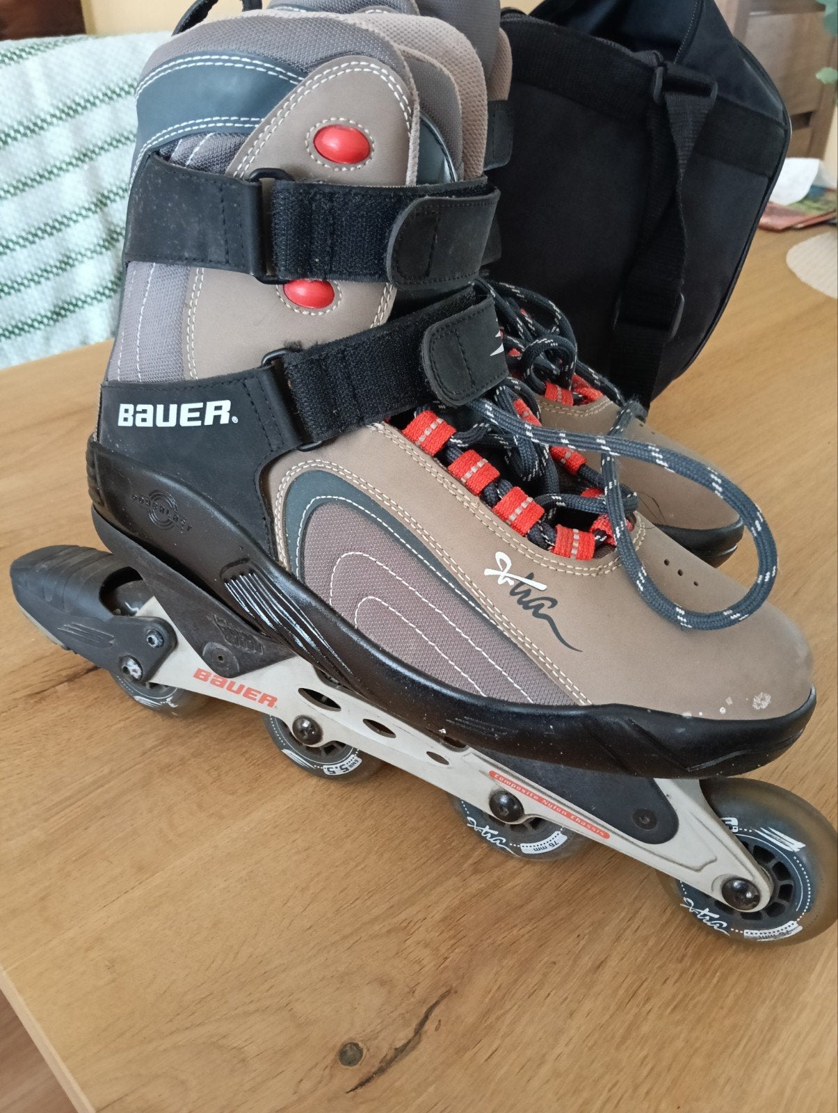 Bauer inline skates -maat 46  -4 wielen, goede sluiting, Sport en Fitness, Schaatsen, Gebruikt, Bauer, Overige typen, Ophalen of Verzenden