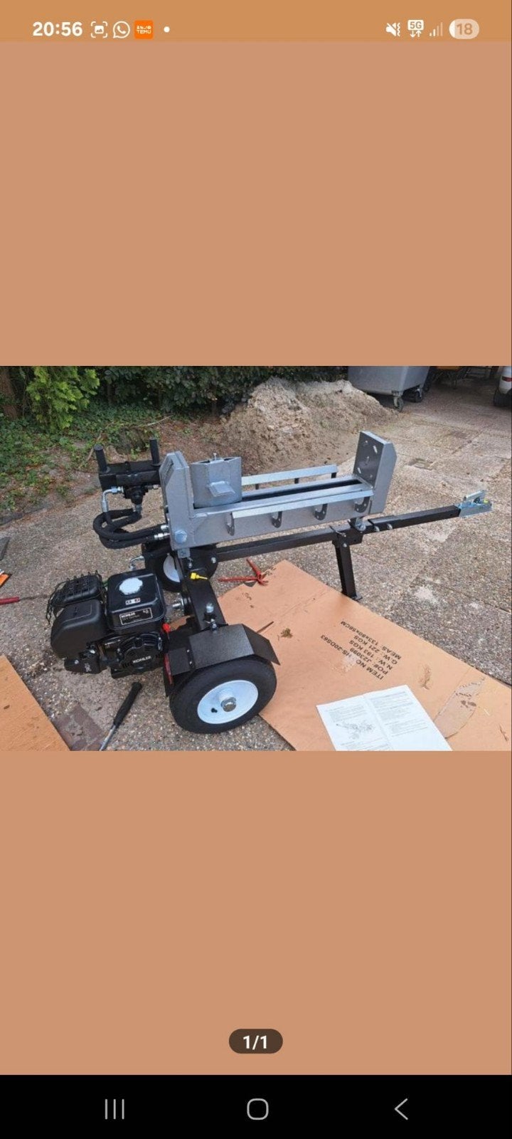 Te huur Dubbel werkende kloofmachine/houtklover 20 tons, Tuin en Terras, Kloofmachines, Benzine, Onbekend, Liggend, Ophalen of Verzenden