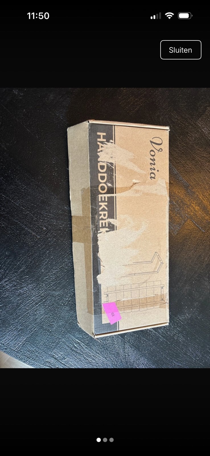 Vonia handdoekrek zwart, Huis en Inrichting, Ophalen of Verzenden, Nieuw, Zwart, Handdoekenrek