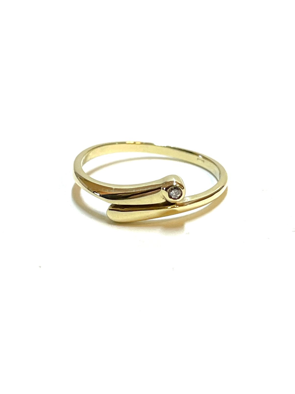 14k gouden ring met een diamant, -, -, Ophalen of Verzenden, Zo goed als nieuw