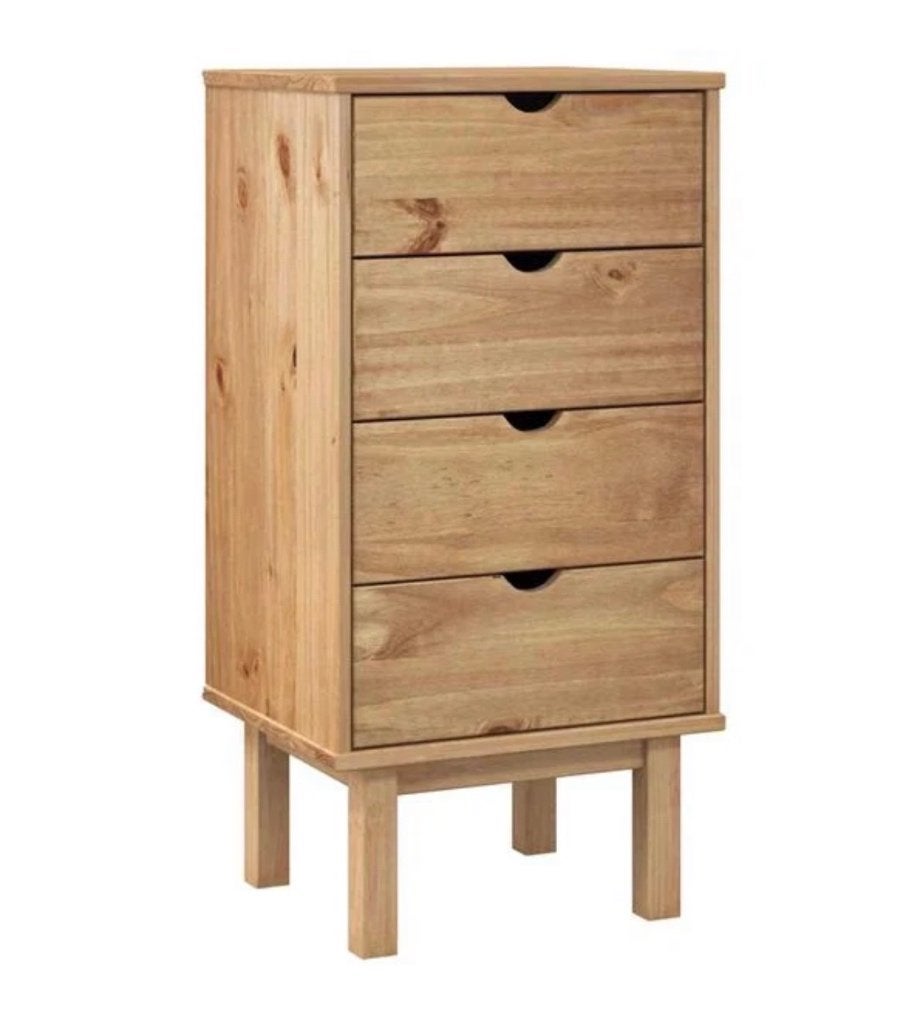 Houten ladekast met 4 lades - Nieuwstaat, Minder dan 50 cm, Modern, Scandinavisch, Natuurlijk, Verzenden, Nieuw
