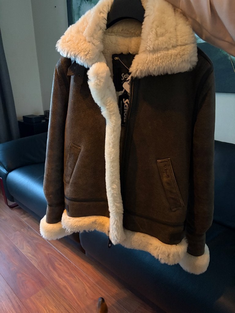 Lammy coat van Schott NYC - maat M - NIEUW, Ophalen, Nieuw, Maat 48/50 (M), Bruin