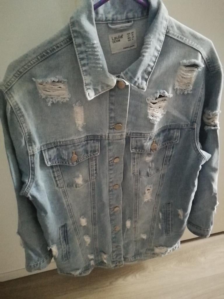 Spijkerjas denim jas jeans jacket Laulia maat 38 M, Blauw, Zo goed als nieuw, Laulia, Ophalen