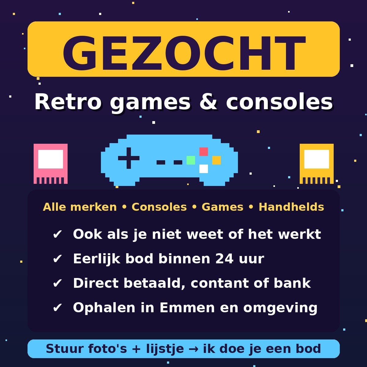 Gezocht: Nintendo & retro games/consoles – direct betaald, Ophalen of Verzenden