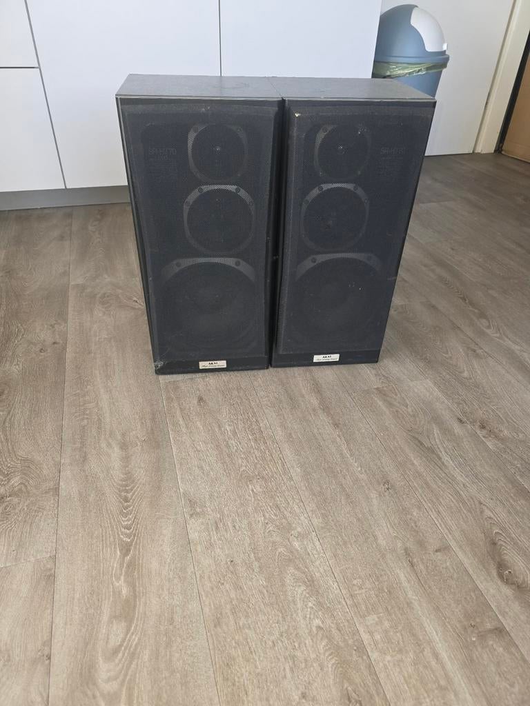 Akai SR-H770 Speaker Systeem - Vintage Hifi Speakers, Audio, Tv en Foto, Luidsprekers, Gebruikt, 60 tot 120 watt, Front, Rear of Stereo speakers