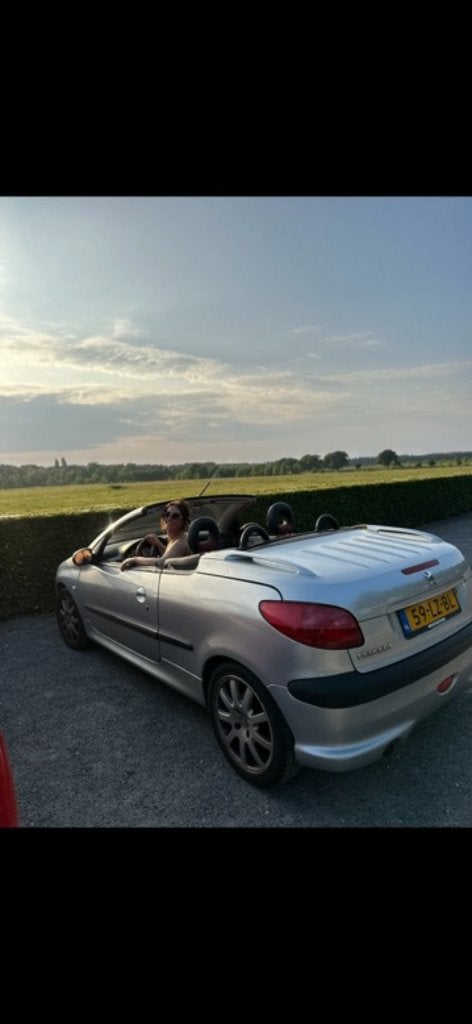 Peugeot 206 1.6 16V CC 2003 Grijs, Auto's, Voorwielaandrijving, 4 cilinders, Cabriolet, 49 €/maand