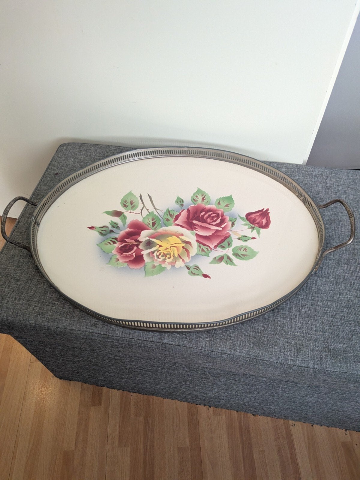 Antiek porseleinen servies dienblad, Ophalen of Verzenden, Gebruikt, Ovaal, Overige materialen