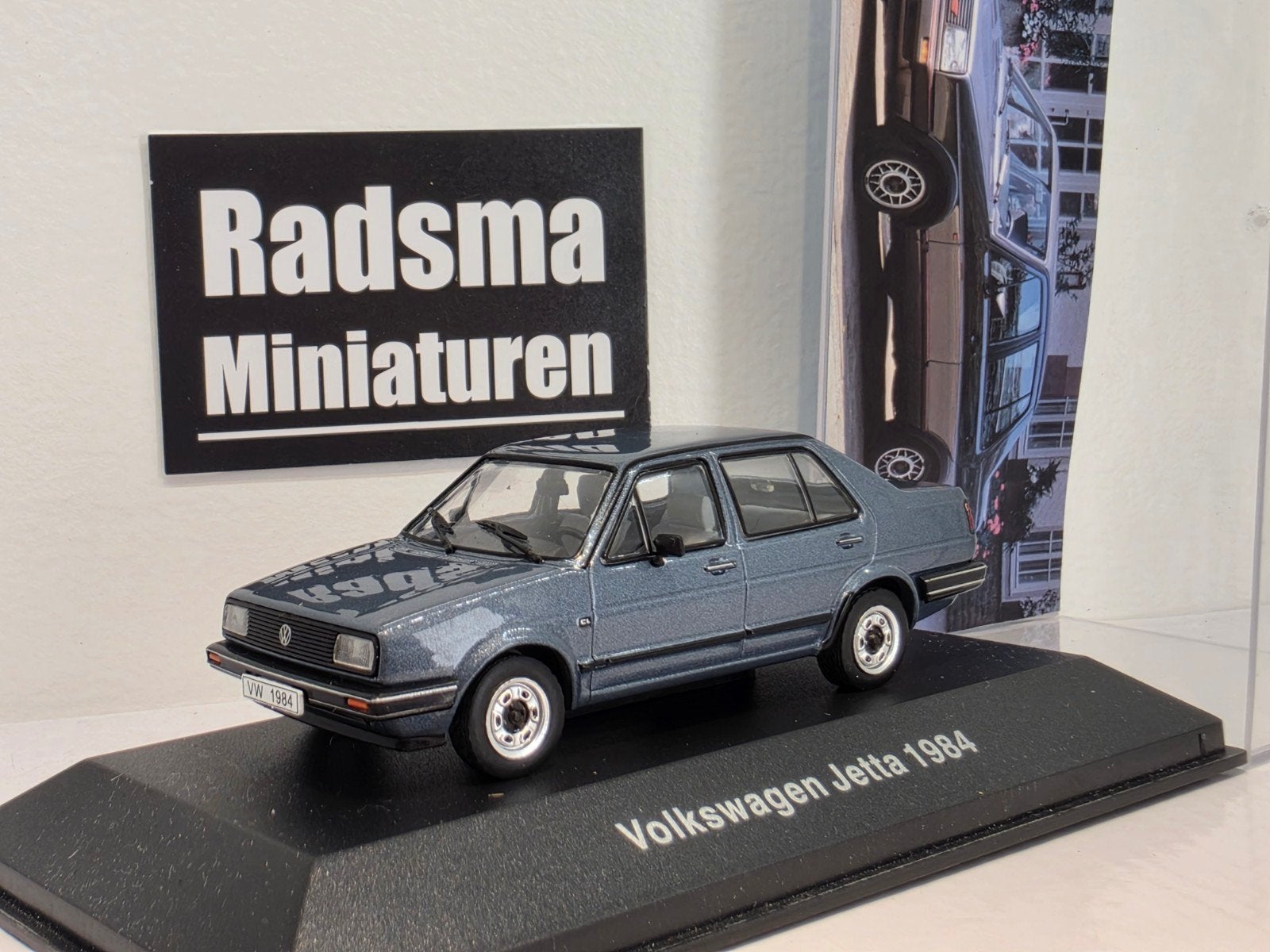 Volkswagen Jetta Mk2 1984 - Blauw - 1:43 Ixo/Altaya, Overige merken, Auto, Ophalen of Verzenden, Zo goed als nieuw