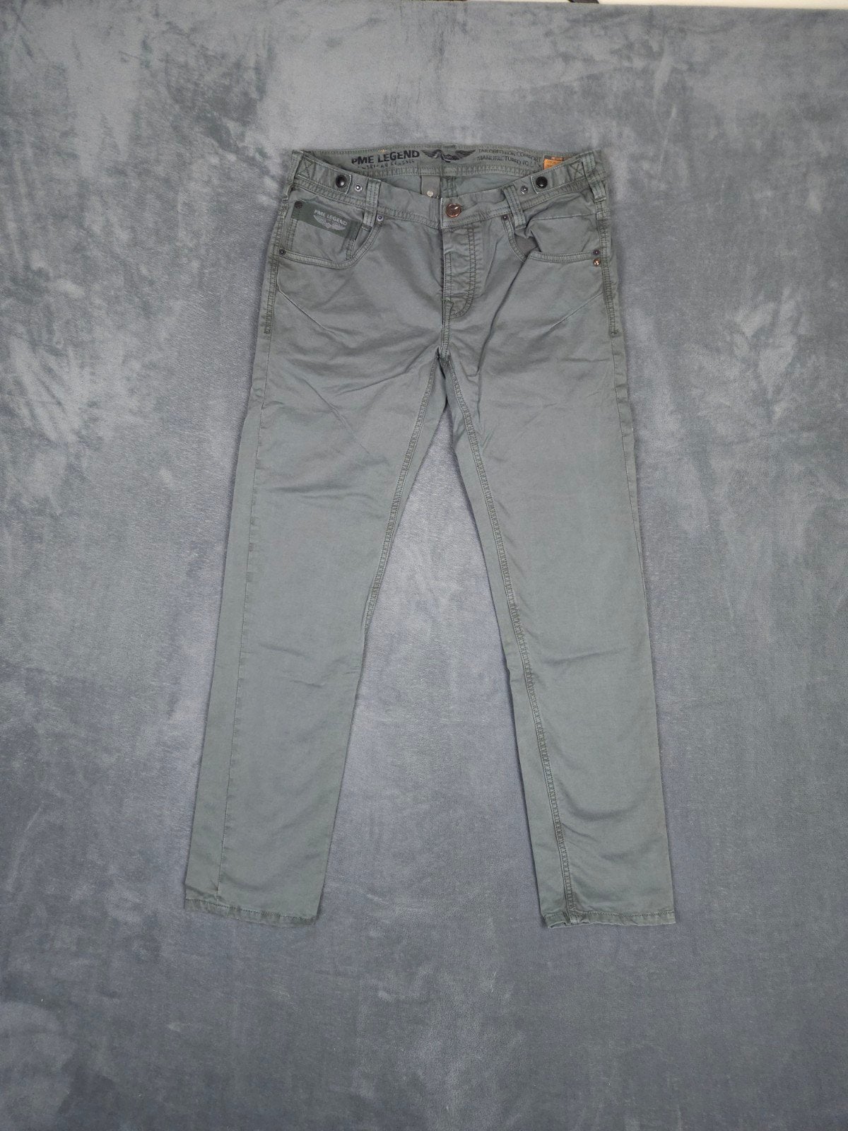 Pme Legend Broek W33 L32 Regular Slim Fit Groen Pall Mall., Overige kleuren, Verzenden, ., Zo goed als nieuw