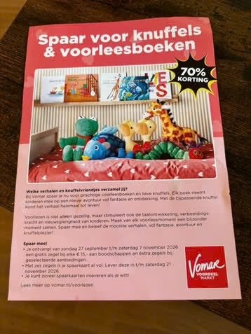 Gezocht: Vomar spaarzegels voor knuffels en voorleesboeken, Vomar, Ophalen