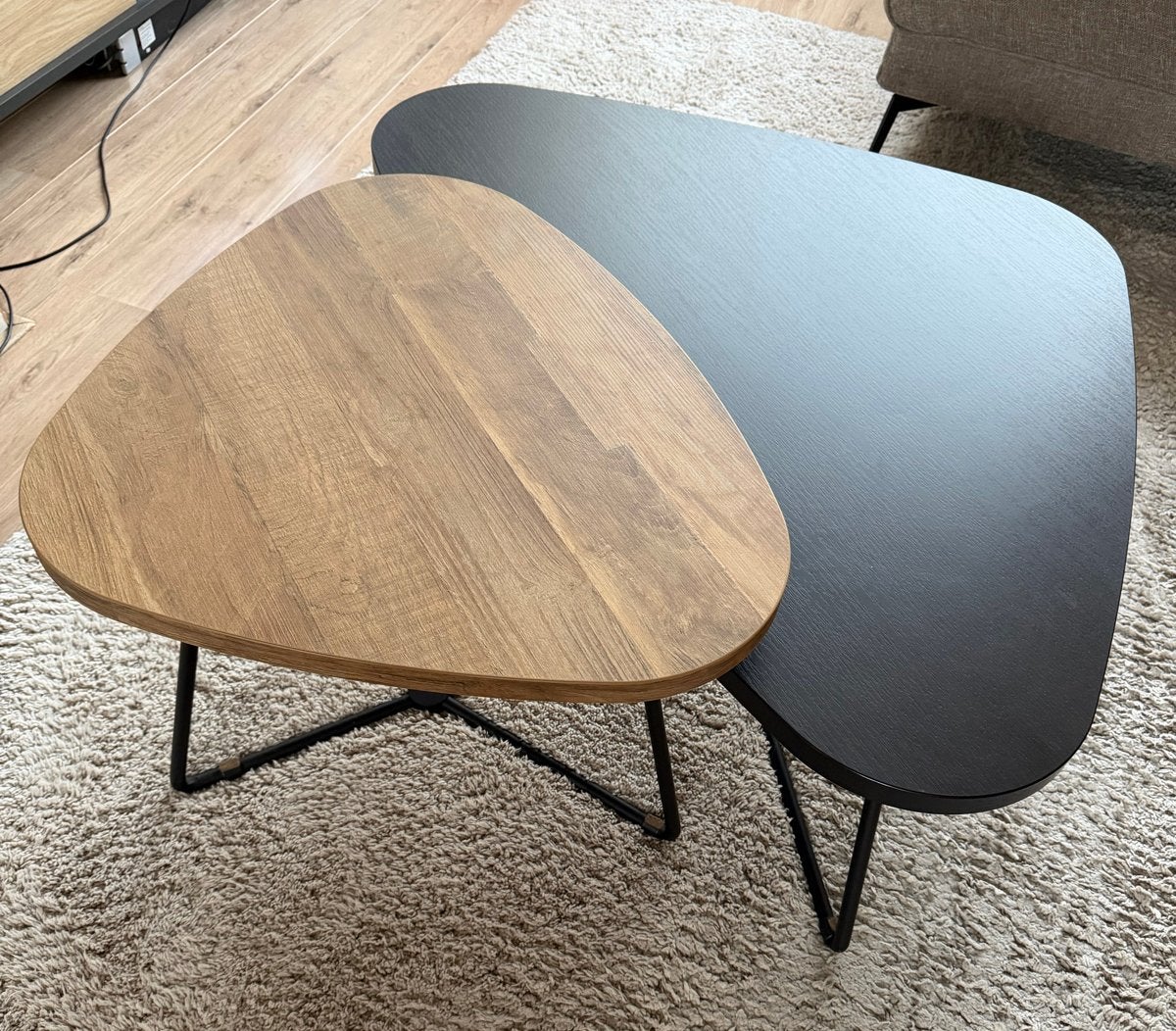 Salontafelset Donora, Ophalen, 100 tot 150 cm, Zo goed als nieuw, Overige vormen