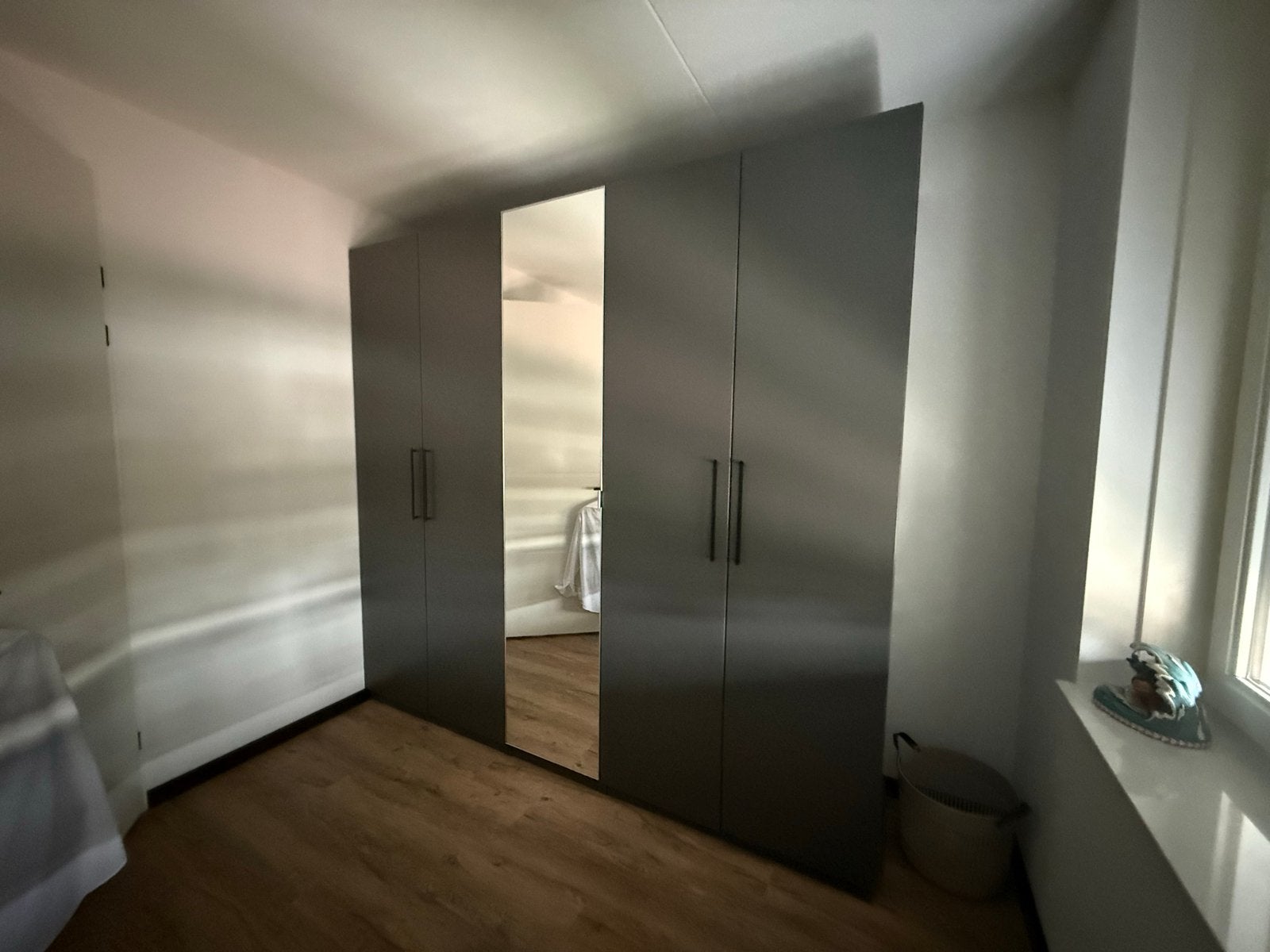 IKEA PAX kledingkast met spiegeldeur, Huis en Inrichting, Ophalen, 200 cm of meer, 150 tot 200 cm, Zo goed als nieuw