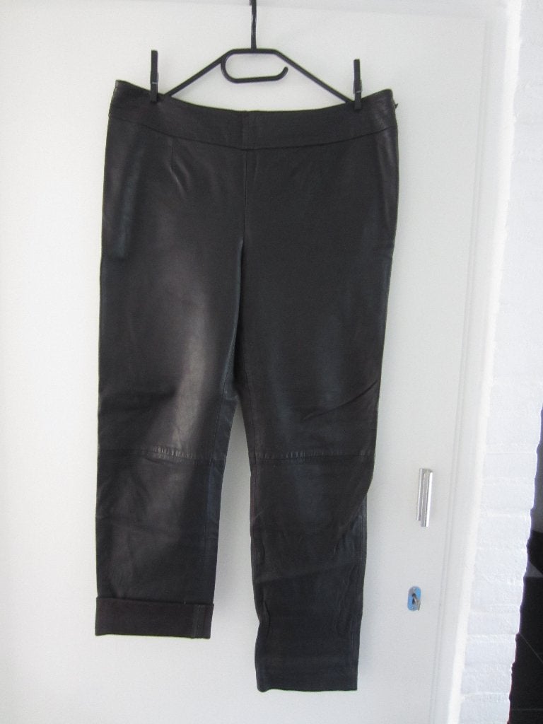 bruine echt leren broek claudia strater mt 42, Bruin, Verzenden, Maat 42/44 (L), Zo goed als nieuw