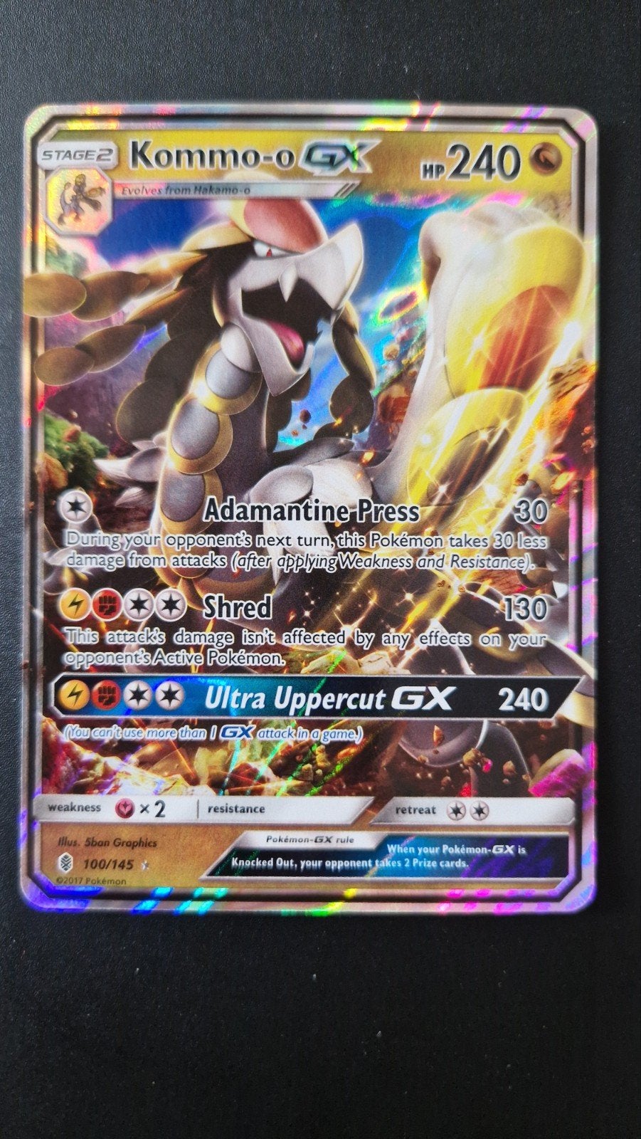 Kommo-O GX 100/145 Sun&Moon Guardians Rising Pokemon, Hobby en Vrije tijd, Ophalen of Verzenden, Nieuw, Losse kaart