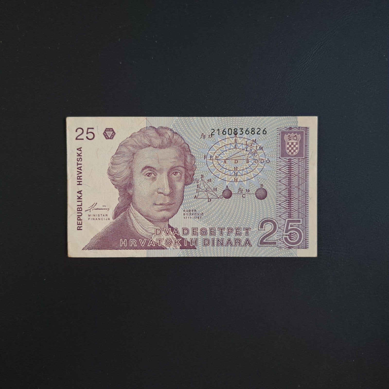 25 dinar Kroatië #023, Postzegels en Munten, Bankbiljetten | Europa | Niet-Eurobiljetten, Ophalen of Verzenden, Overige landen