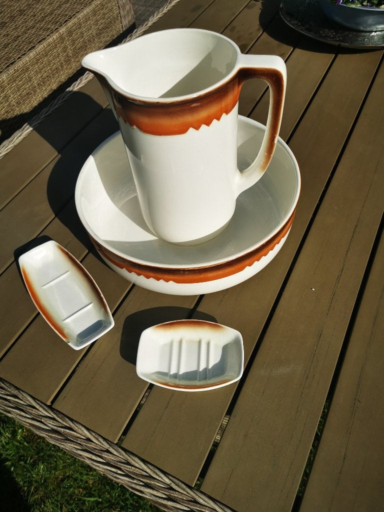 Lampetset - Lampetstel Beige/Oranje/Bruin, Antiek en Kunst, Ophalen of Verzenden