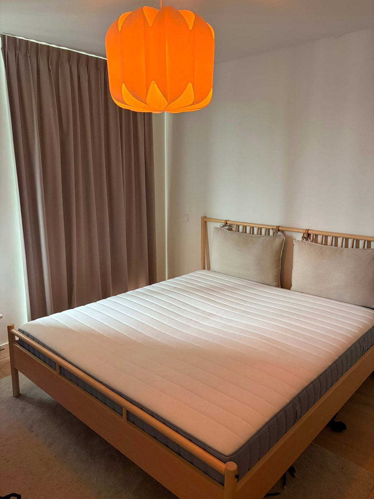 IKEA BJÖRKSNÄS double bed 160x200 with mattress, Ophalen, Wit, Tweepersoons, Zo goed als nieuw