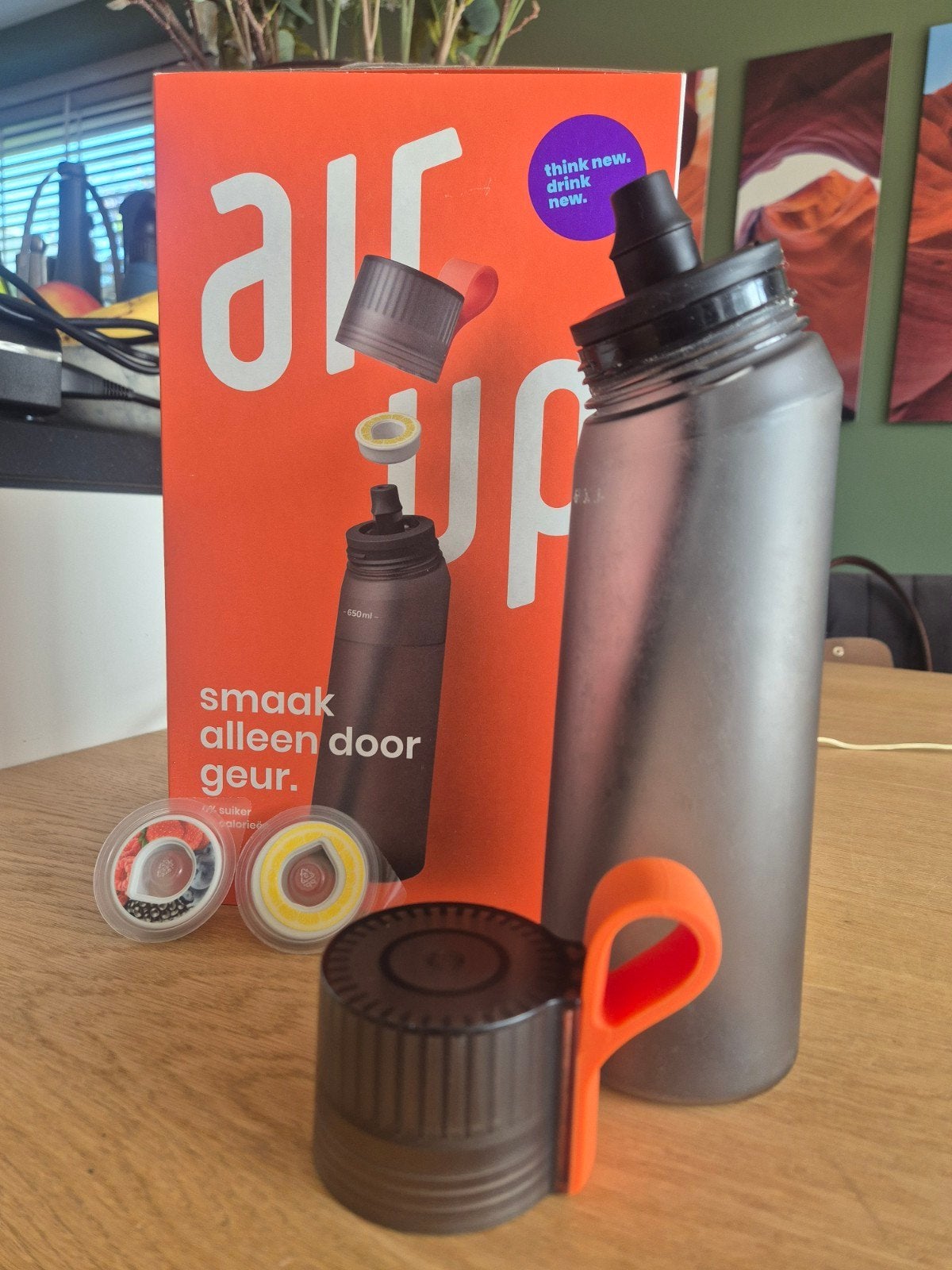 Air Up drinkfles met smaakpods - Zo goed als nieuw, Ophalen of Verzenden, Gebruikt