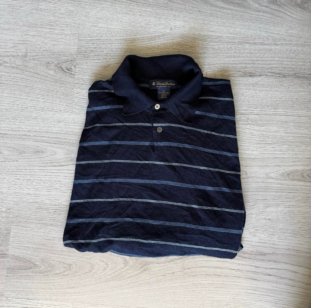 Brooks Brothers Polo trui XXL - Merino Wol & Zijde, Ophalen of Verzenden, Zo goed als nieuw, Overige maten, Blauw