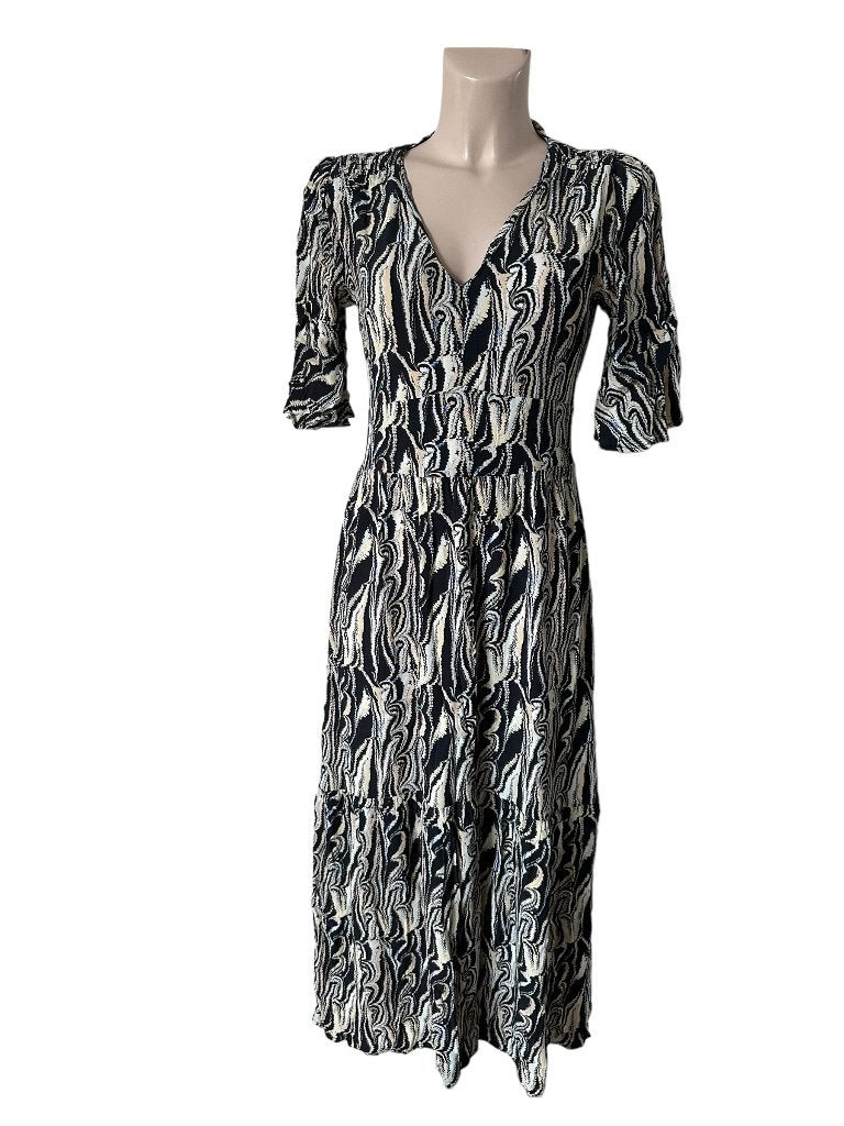 Pom Amsterdam jurk S, Kleding | Dames, Ophalen of Verzenden, Zo goed als nieuw, Grijs, Onder de knie