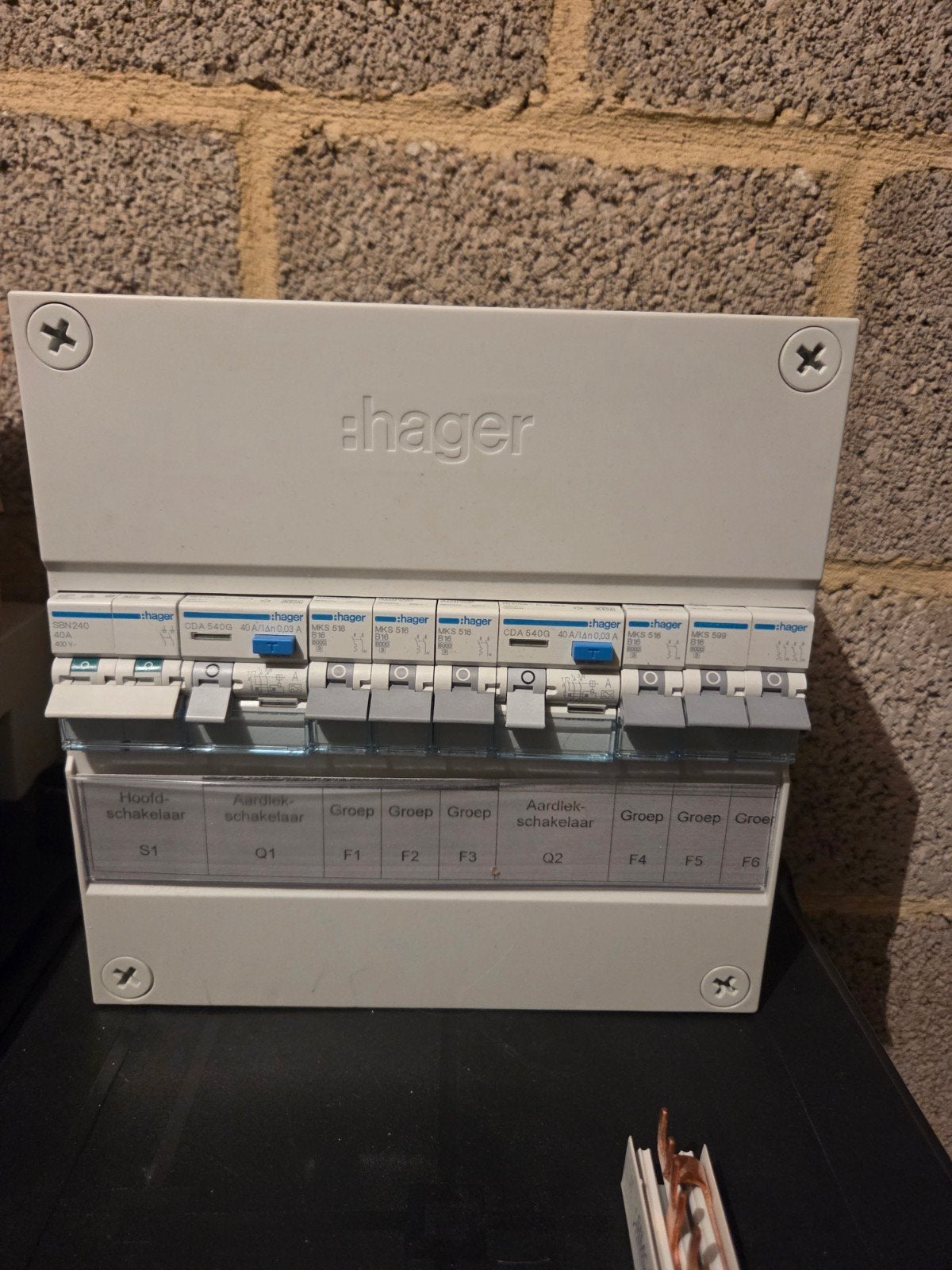 Hager vision 12 modules 1f 4 groepen + fornuisautomaat, Doe-het-zelf en Verbouw, Ophalen of Verzenden, Zo goed als nieuw, Hager