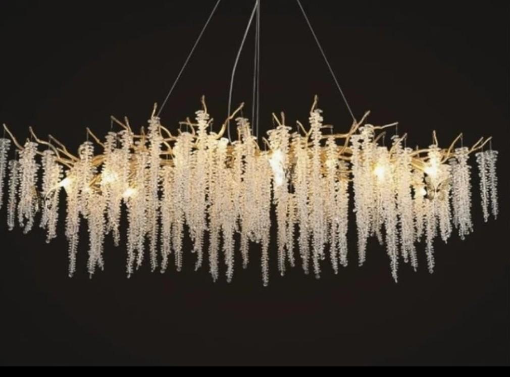 Nieuw - / hang lamp/luxe lamp/ kristal lamp 110x30 cm, Ophalen, Nieuw, Metaal