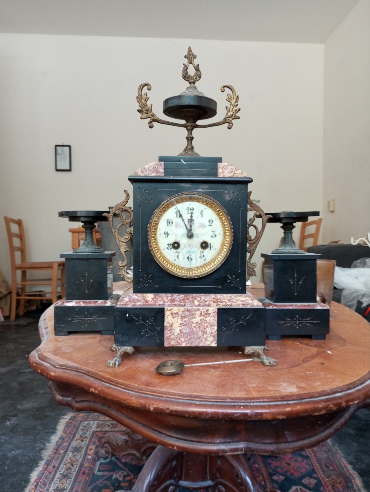 Frans 19e eeuws penduleklokje loopt als een klokje, Antiek en Kunst, Ophalen of Verzenden