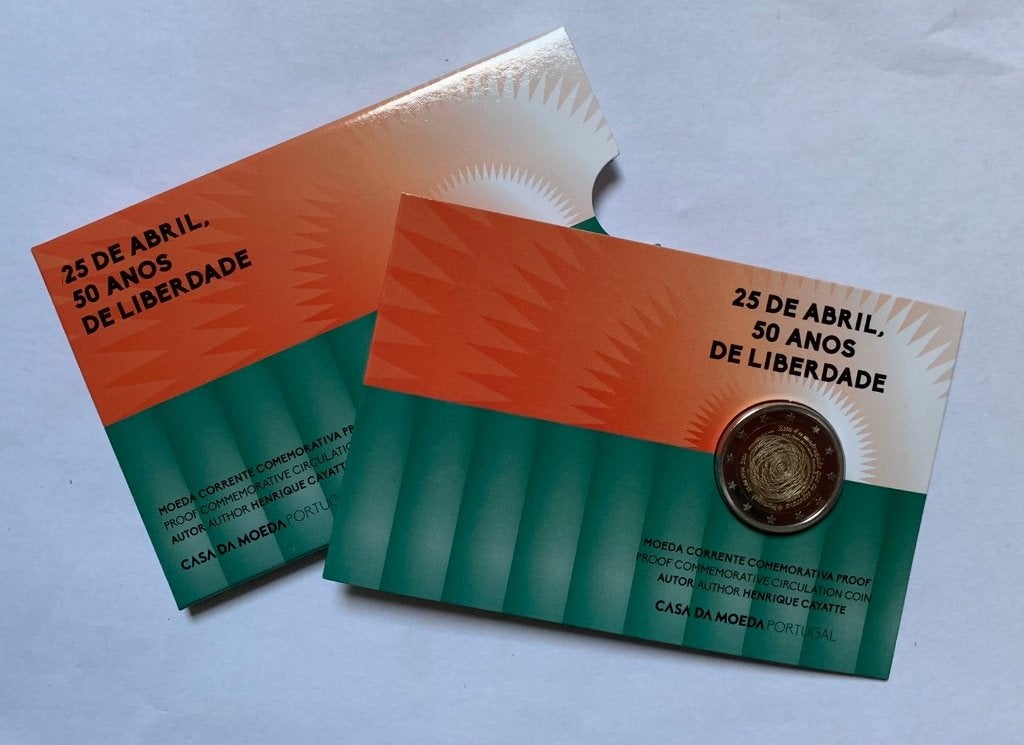 2 Euro Portugal 2024 Proof in blister (Revolutie), Postzegels en Munten, Verzenden, Portugal, 2 euro, Losse munt