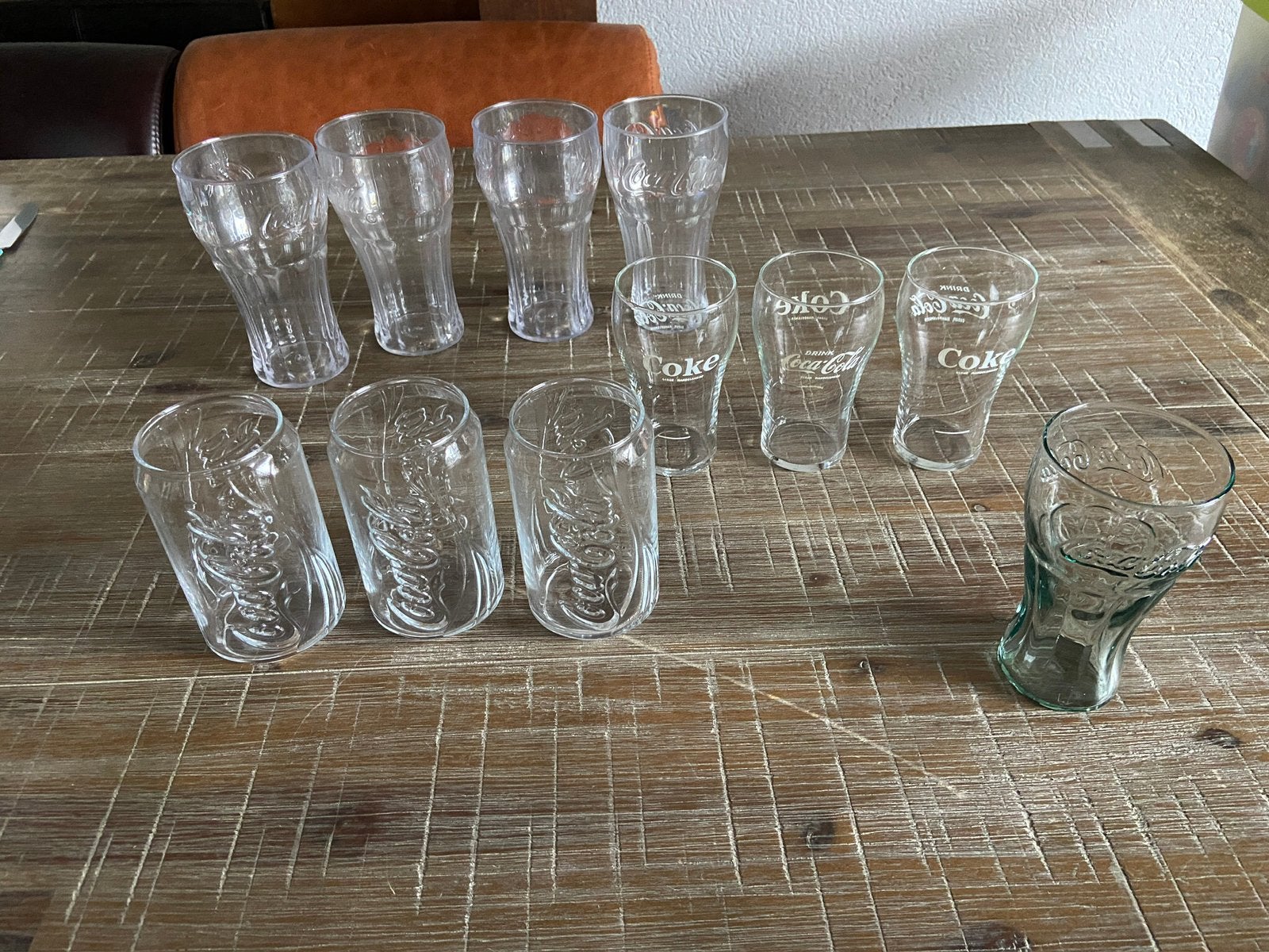 11 Zeldzame Coca cola glazen, Verzamelen, Glas en Borrelglaasjes, Ophalen of Verzenden, Zo goed als nieuw, Frisdrankglas