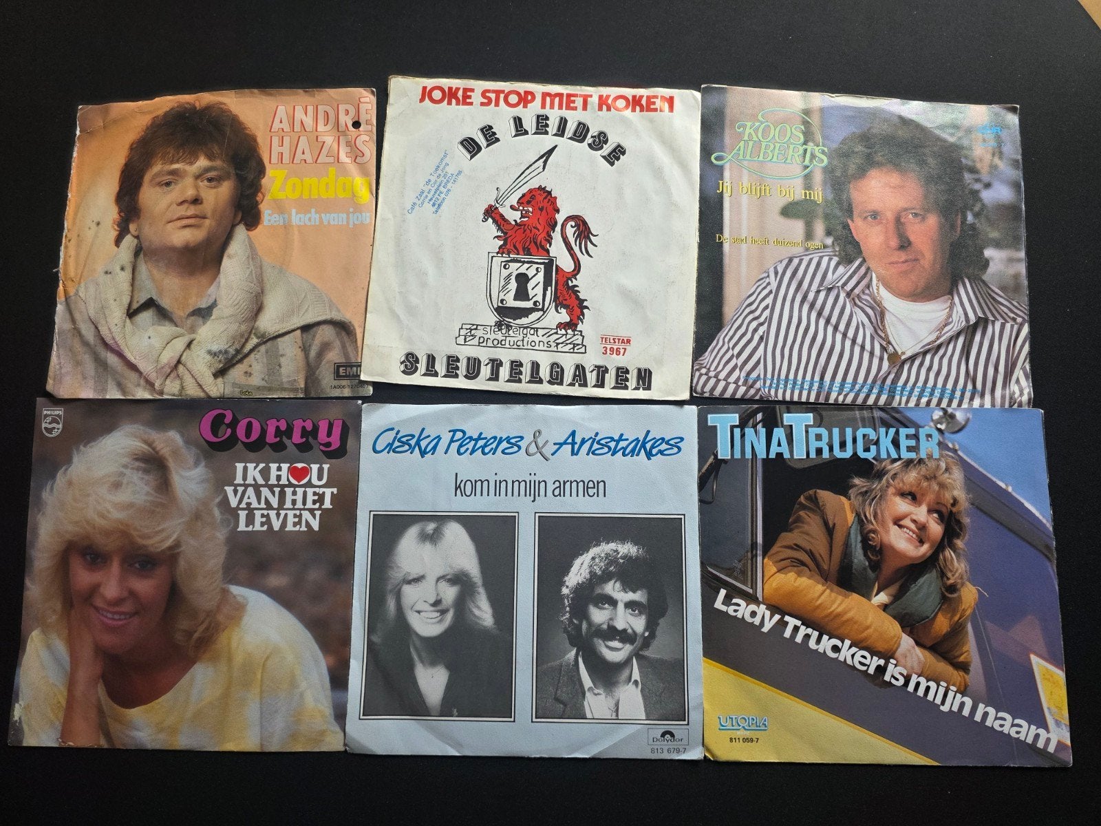 6 piraten singles, Cd's en Dvd's, Gebruikt, 7 inch, Ophalen of Verzenden, Beschermende buitenhoes