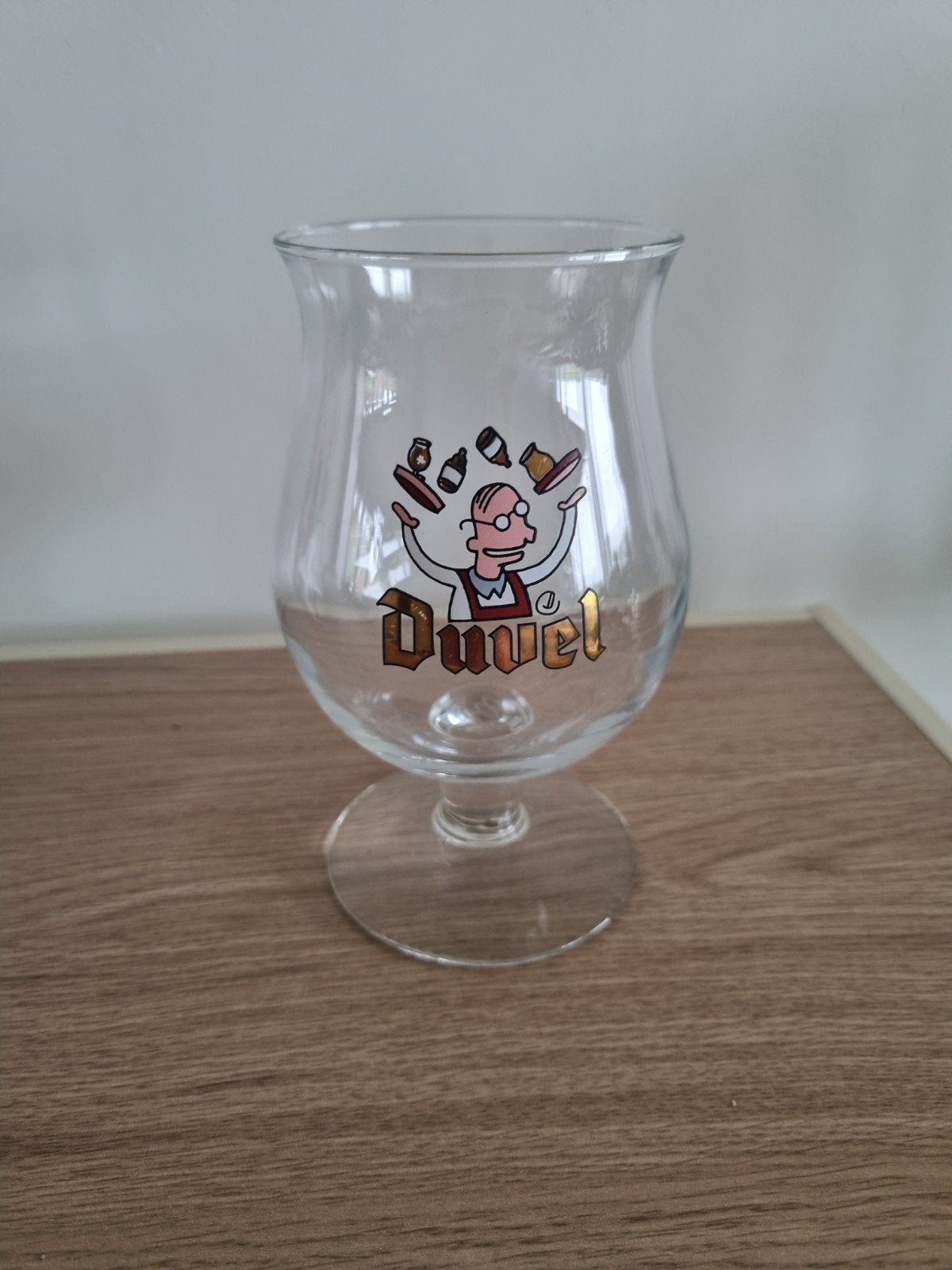 Bierglas Duvel jonglerende ober 2000, Ophalen of Verzenden, Zo goed als nieuw, Glas of Glazen, Duvel