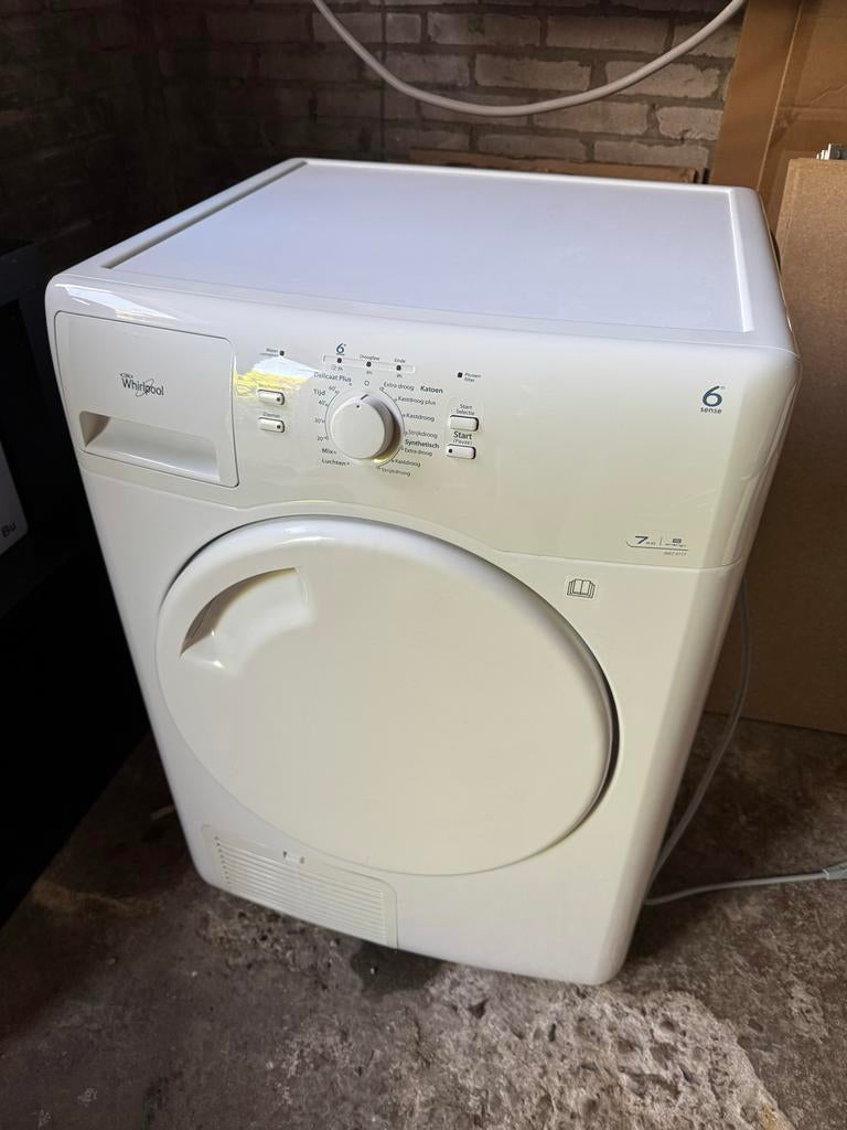 Whirlpool AWZ 9777 condensdroger - 7 kg, 6th Sense, Ophalen, 6 tot 8 kg, Gebruikt, Voorlader