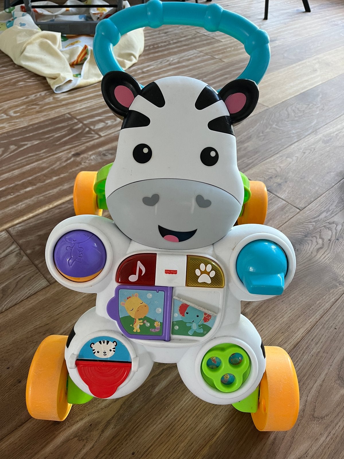 Fisher-Price Zebra Loopfiets en Loopwagen, Ophalen, Gebruikt, Duw- of Trekspeelgoed, Met licht