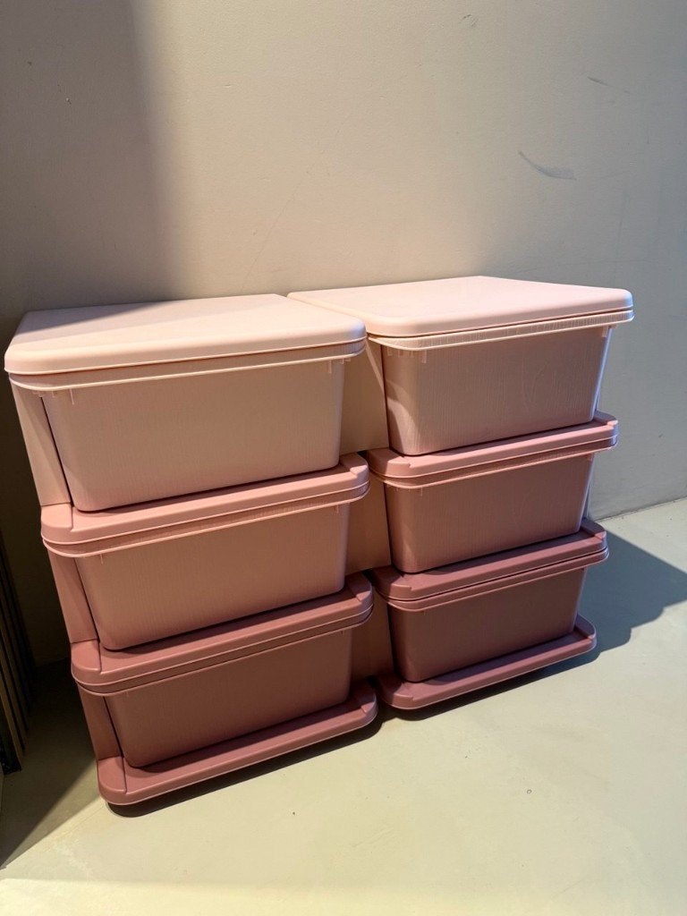 3 x Roze Opbergboxen / Ladekast / Speelgoed organizer, Kast, Zo goed als nieuw, 75 tot 100 cm, Minder dan 50 cm