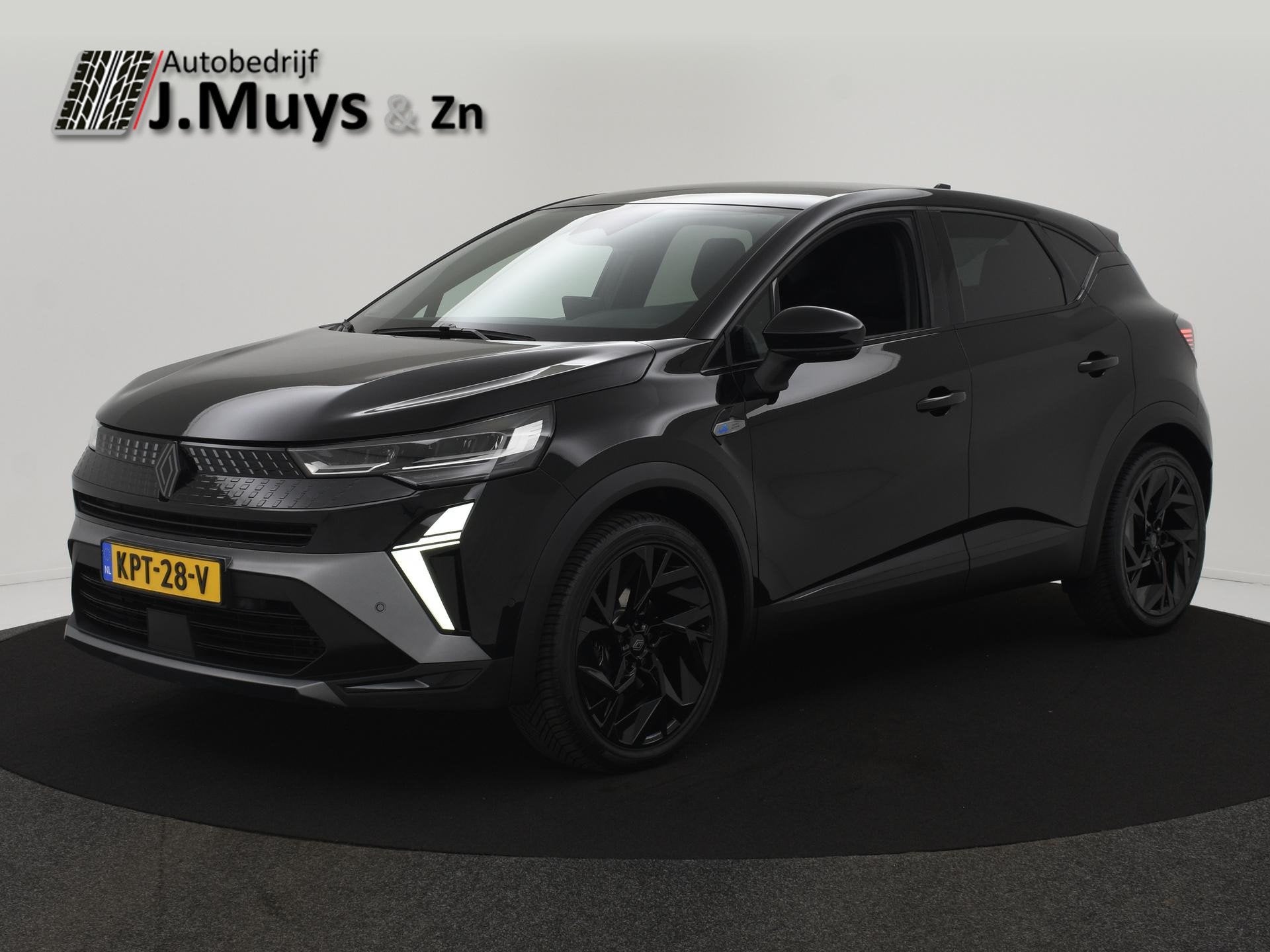 Renault Captur 1.6 E-Tech full hybrid 145 techno STUURVERW|1, Gebruikt, Leder en Stof, Zwart, Bedrijf