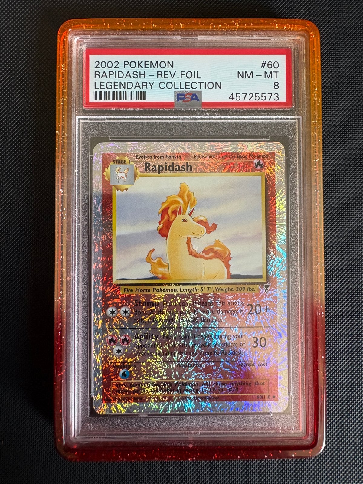 Rapidash Reverse Holo Legendary Collection #60 PSA 8, Ophalen, Zo goed als nieuw, Losse kaart, Foil