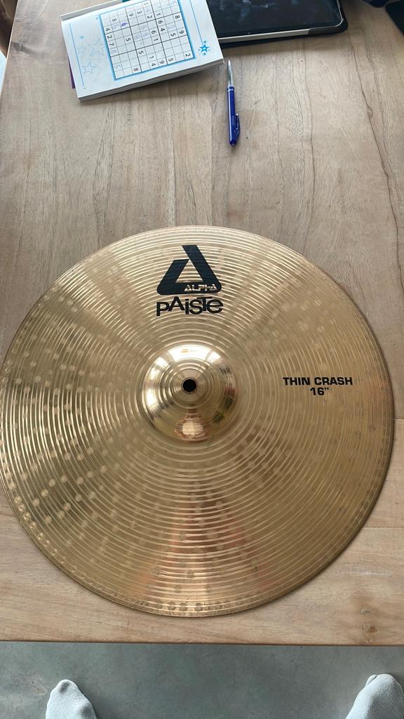 Paiste Alpha 16” thin crash, Muziek en Instrumenten, Percussie, Ophalen, Gebruikt, Overige soorten